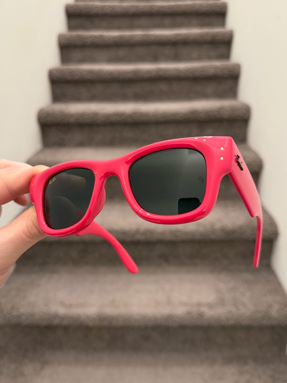 New Ray-Ban Pink Wayfarer Puffer Asap Rocky AWGE RB4940 4940 Size 47/23